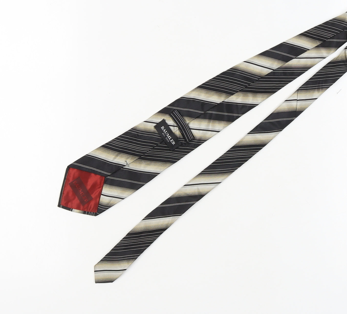 Baumler Men's Black Striped Designer Silk Tie