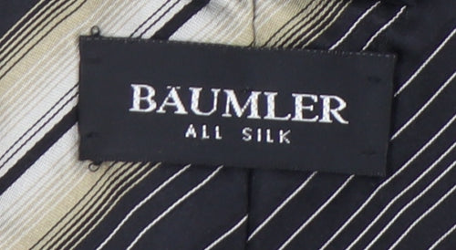 Baumler Men's Black Striped Designer Silk Tie