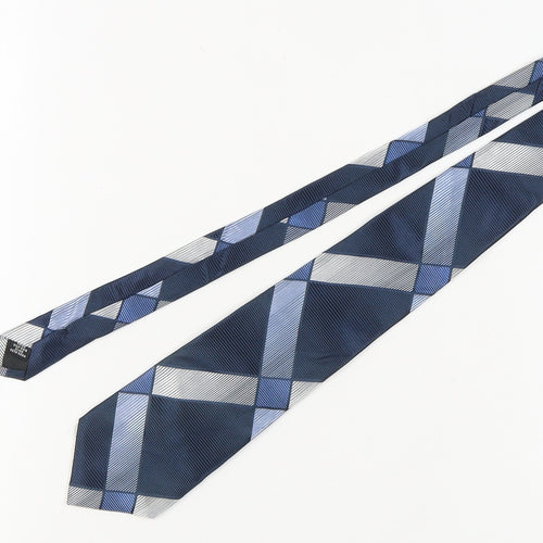 Pierre Cardin Men's Blue Silk Geometric Tie