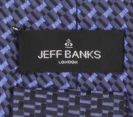 Jeff Banks Men's Blue Geometric Silk Tie One Size
