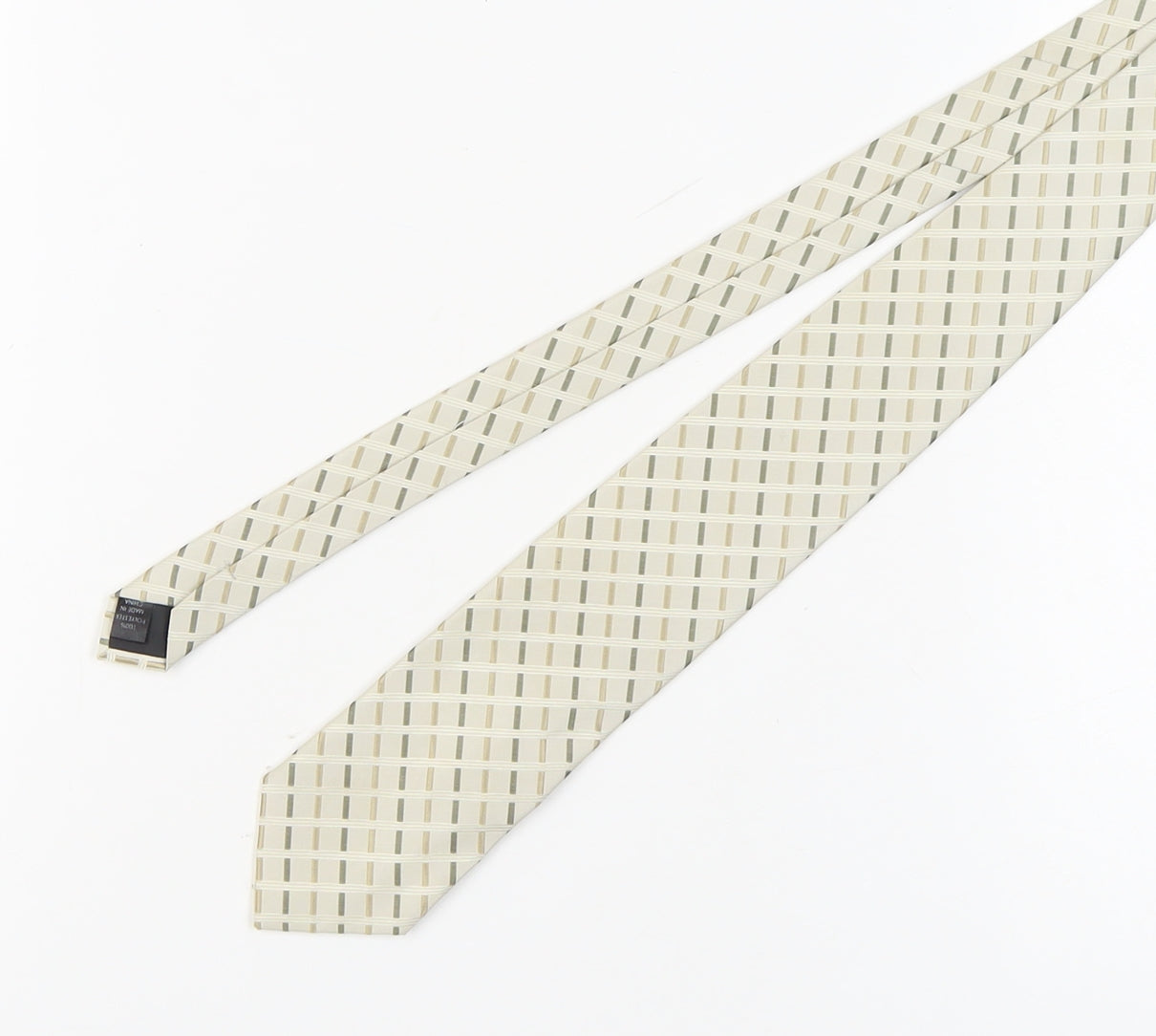 Thomas Nash Men's Beige Plaid Tie, Excellent Condition