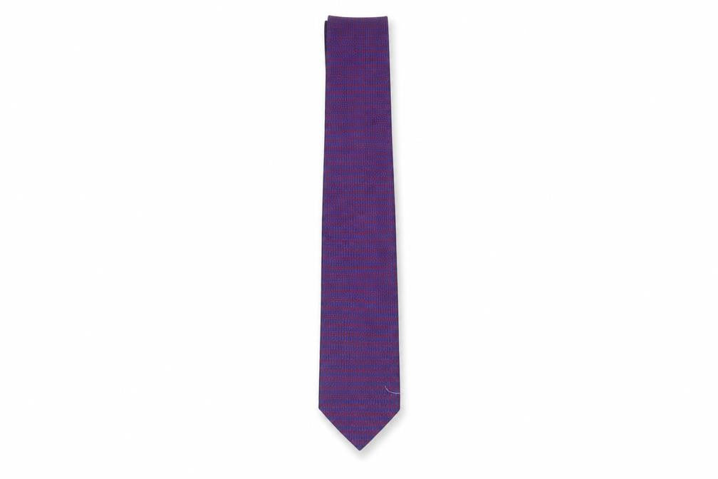 Front view of Savoy Taylors Guild Men's Purple Silk Slim Tie