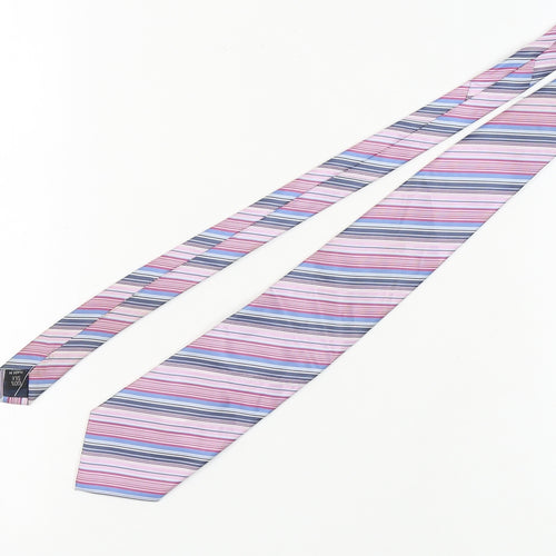 Jasper Conran Men's Multicoloured Striped Silk Tie