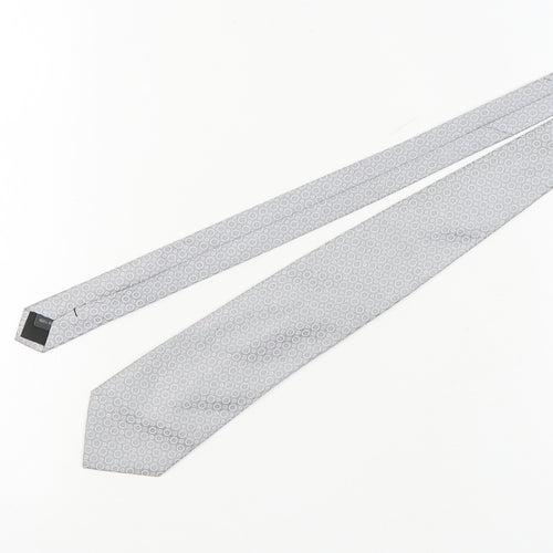 Austin Reed Men's Silver Geometric Silk Tie One Size