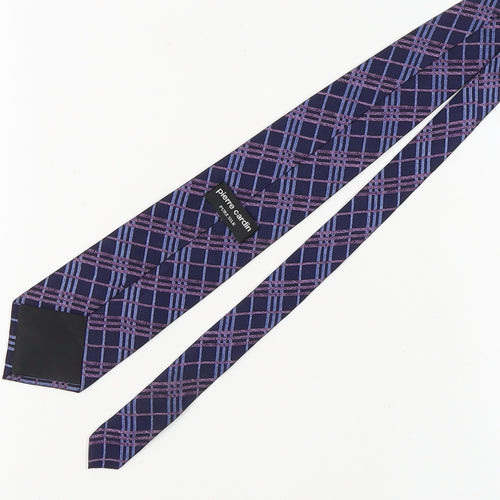 Pierre Cardin Men's Purple Silk Plaid Tie