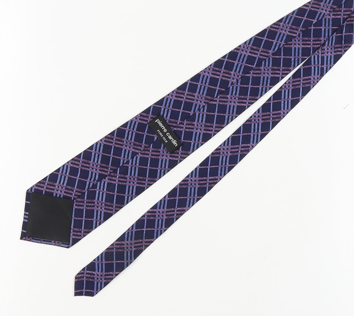 Pierre Cardin Men's Purple Silk Plaid Tie