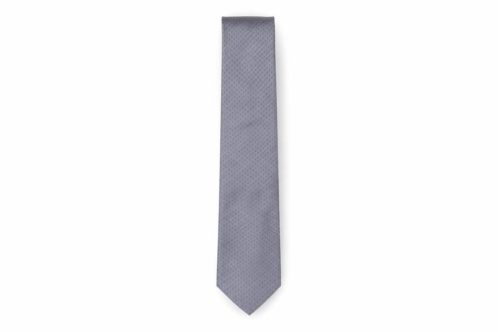Front view of Calvin Klein Men's Grey Silk Geometric Tie