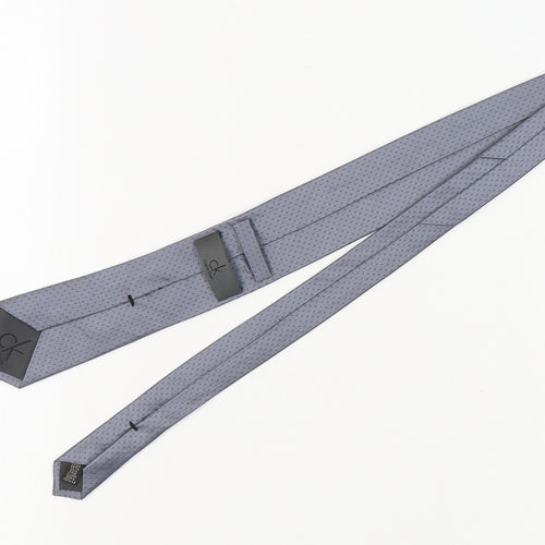 Calvin Klein Men's Grey Silk Geometric Tie
