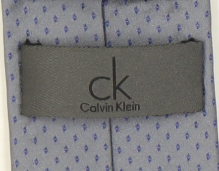 Calvin Klein Men's Grey Silk Geometric Tie
