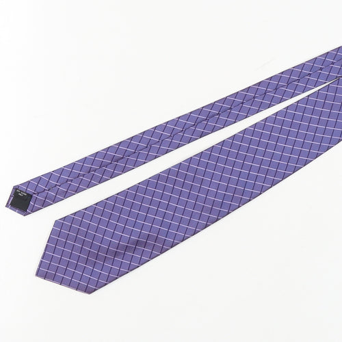 Dehavilland Men's Purple Geometric Silk Tie One Size