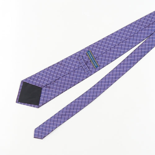 Dehavilland Men's Purple Geometric Silk Tie One Size