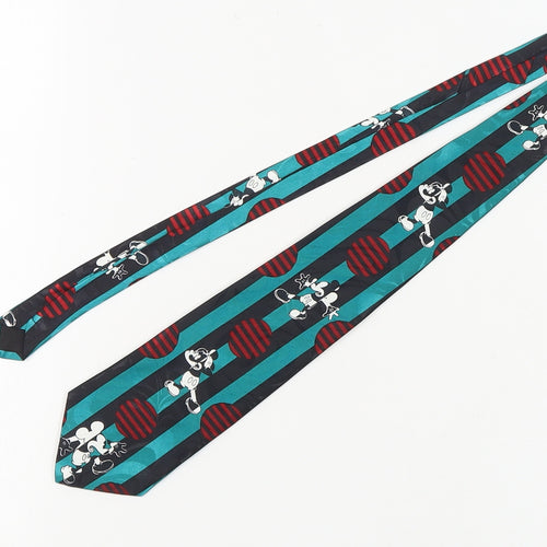 Disney Men's Blue Striped Mickey Mouse Slim Tie
