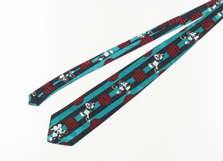 Disney Men's Blue Striped Mickey Mouse Slim Tie