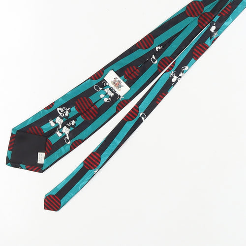 Disney Men's Blue Striped Mickey Mouse Slim Tie