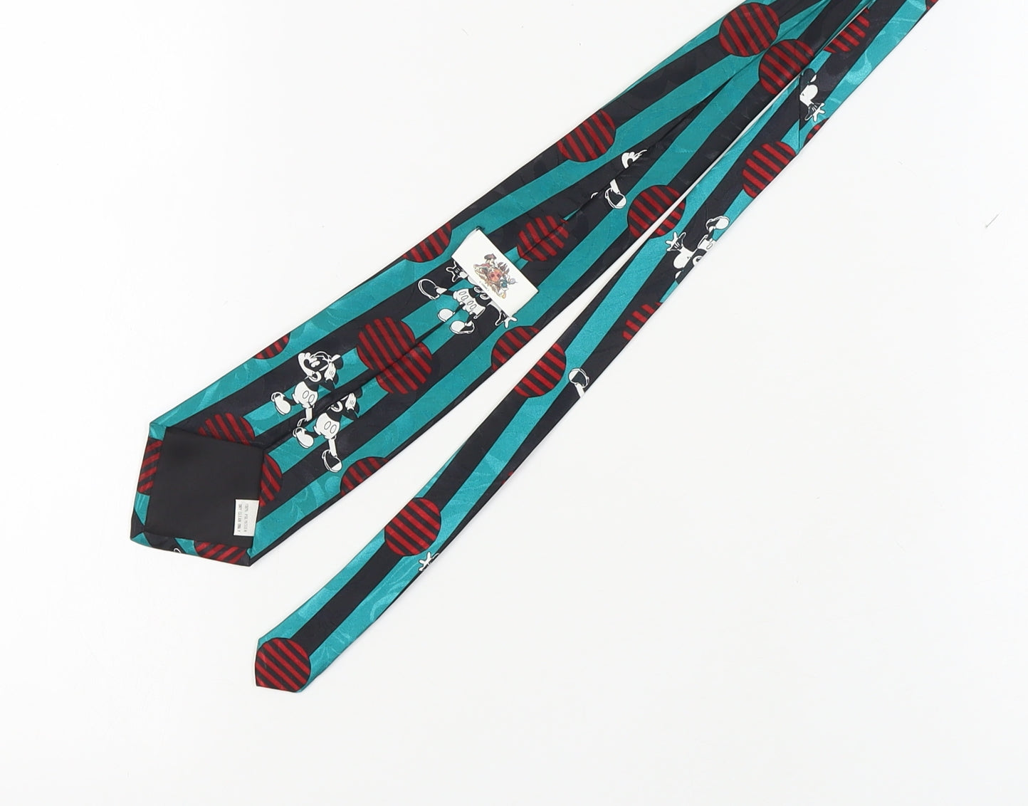 Disney Men's Blue Striped Mickey Mouse Slim Tie