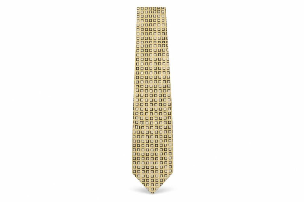 Front view of Berwin & Berwin Men's Beige Geometric Silk Tie