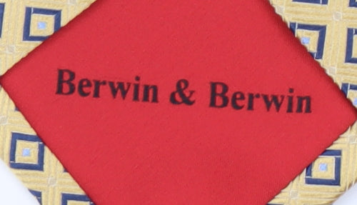Berwin & Berwin Men's Beige Geometric Silk Tie