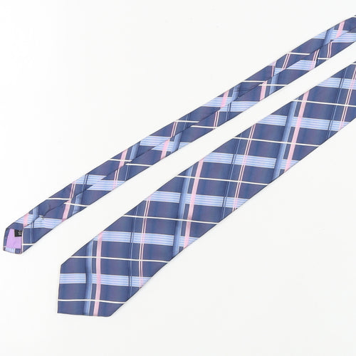 Jeff Banks Men's Blue Checked Silk Tie