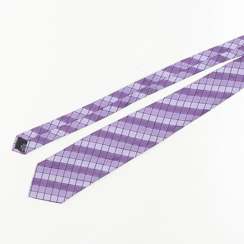 Jacques Ester Purple Plaid Silk Men's Tie - Elegant Style