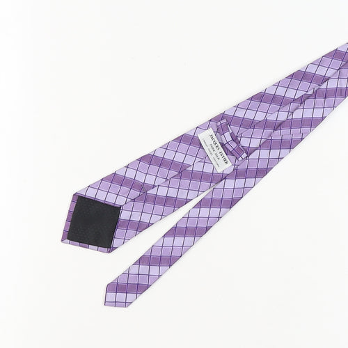 Jacques Ester Purple Plaid Silk Men's Tie - Elegant Style