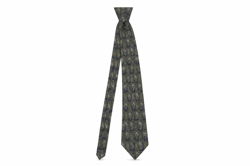 Front view of Austin Reed Pure Silk Geometric Blue Men's Tie