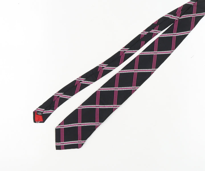 Daniel Hechter Men's Black Check Silk Tie
