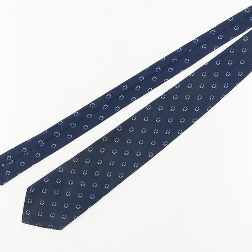 Moss Men's Blue Geometric Silk Tie