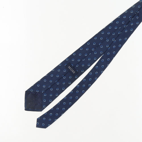 Moss Men's Blue Geometric Silk Tie