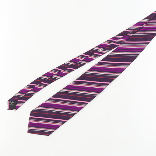 Pierre Cardin Men's Purple Striped Silk Tie One Size