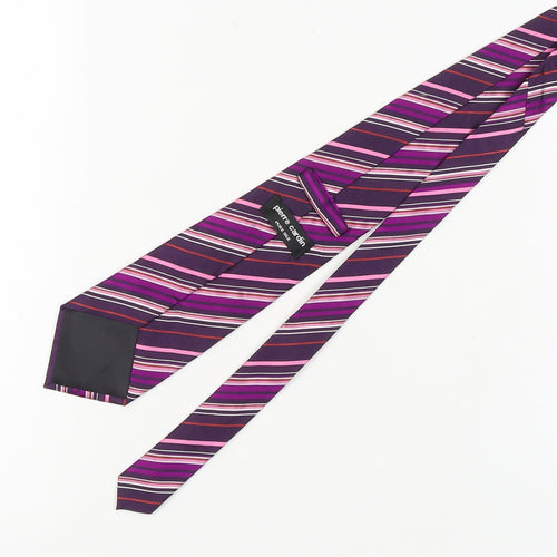 Pierre Cardin Men's Purple Striped Silk Tie One Size