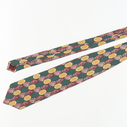 Baumler Green Silk Geometric Men's Tie - One Size