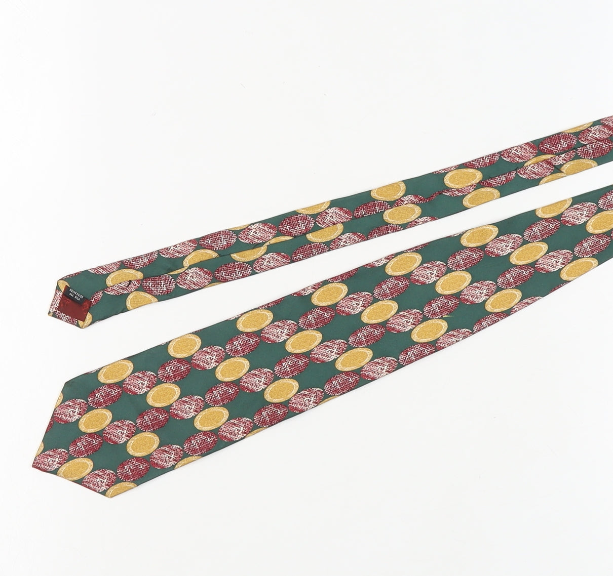 Baumler Green Silk Geometric Men's Tie - One Size