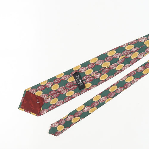 Baumler Green Silk Geometric Men's Tie - One Size
