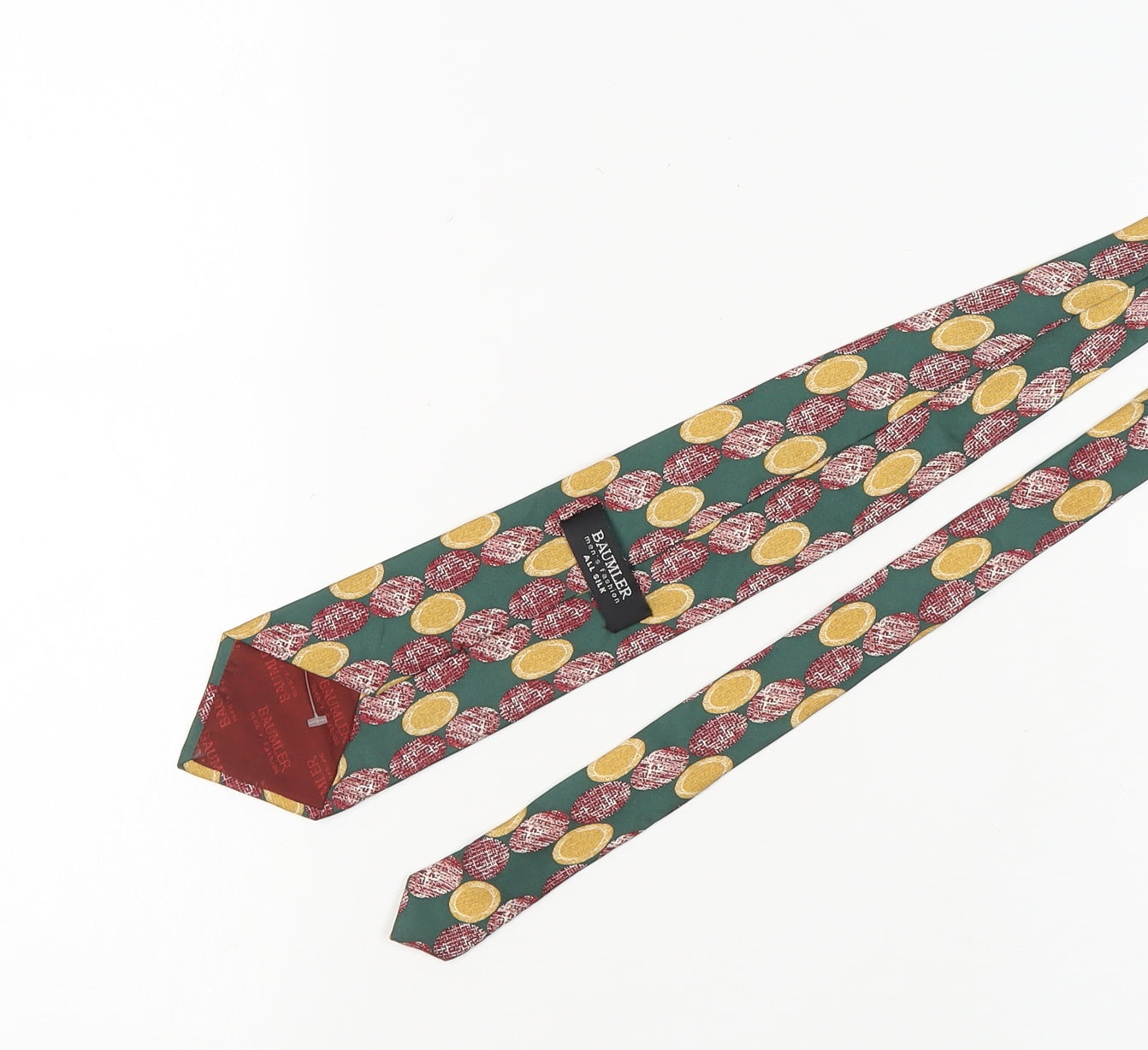 Baumler Green Silk Geometric Men's Tie - One Size