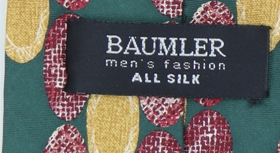 Baumler Green Silk Geometric Men's Tie - One Size