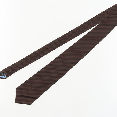 Dehavilland Men's Brown Striped Silk Tie