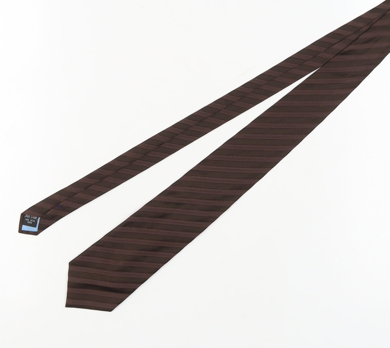Dehavilland Men's Brown Striped Silk Tie