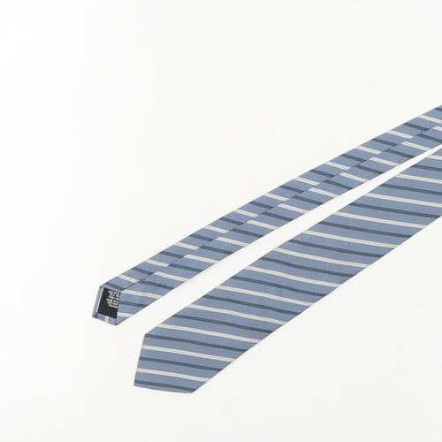 Hugo Boss Men's Blue Striped Silk Designer Tie