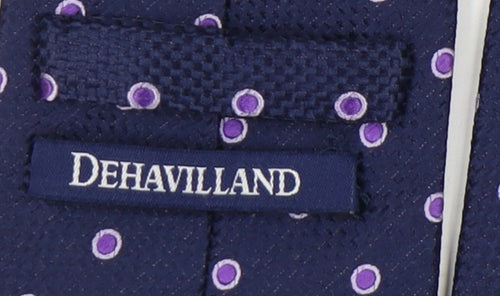 Dehavilland Men's Blue Polka Dot Silk Tie