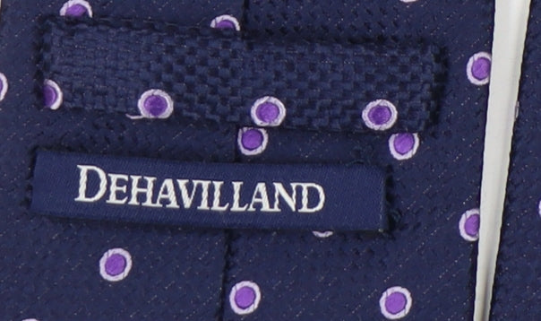 Dehavilland Men's Blue Polka Dot Silk Tie