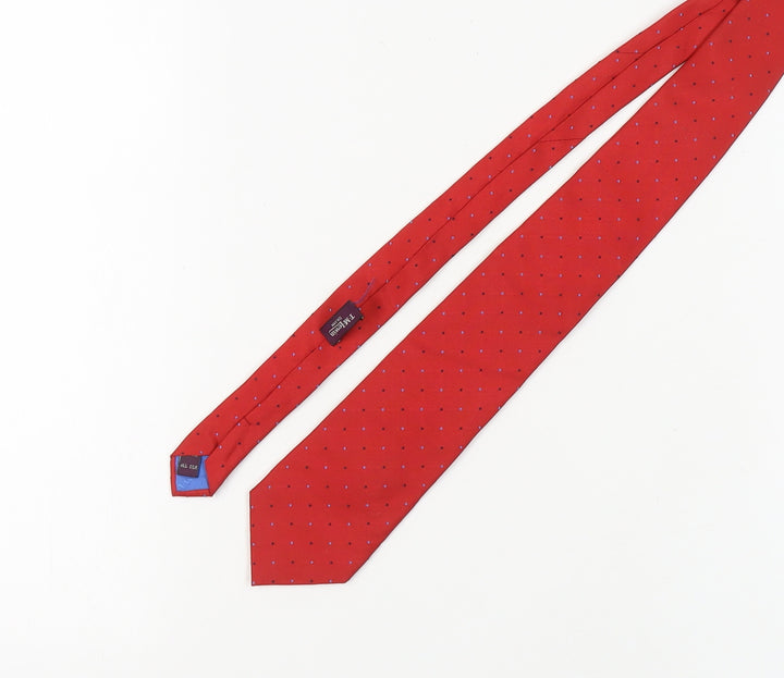 T.M.Lewin Red Polka Dot Silk Tie for Men