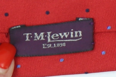 T.M.Lewin Red Polka Dot Silk Tie for Men