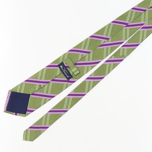 Ben Sherman Men's Green Striped Silk Tie