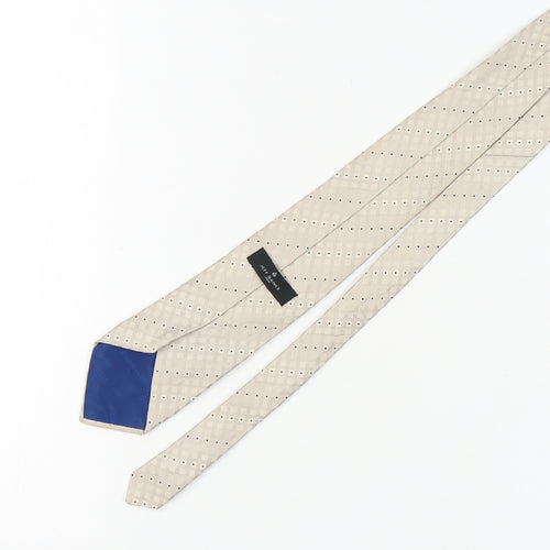Jeff Banks Men's Beige Checked Silk Tie