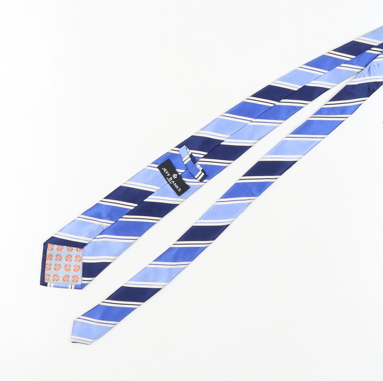 Jeff Banks Men's Blue Striped Silk Designer Tie