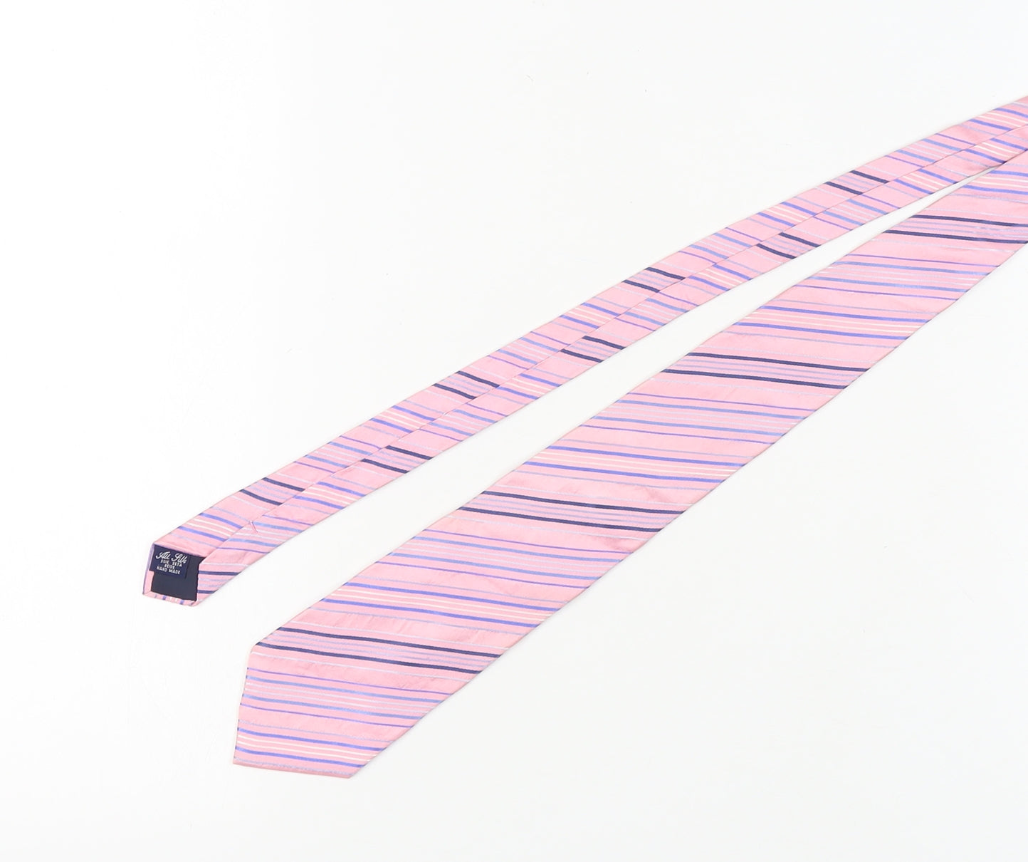 Dehavilland Men's Pink Striped Silk Handmade Tie
