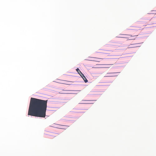 Dehavilland Men's Pink Striped Silk Handmade Tie