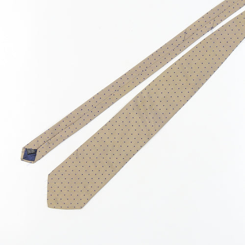 Baumler Men's Beige Polka Dot Silk Tie