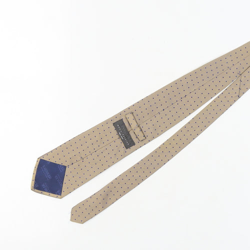 Baumler Men's Beige Polka Dot Silk Tie