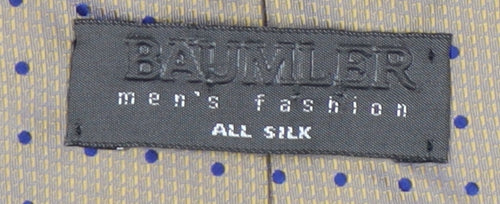 Baumler Men's Beige Polka Dot Silk Tie